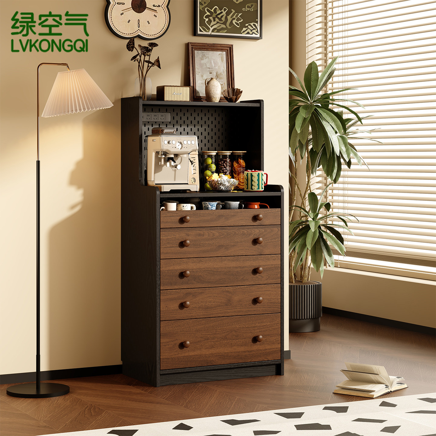 中古风咖啡机摆放台置物架