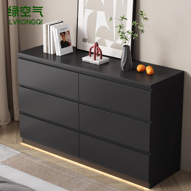 实木黑色斗柜五斗柜八斗
