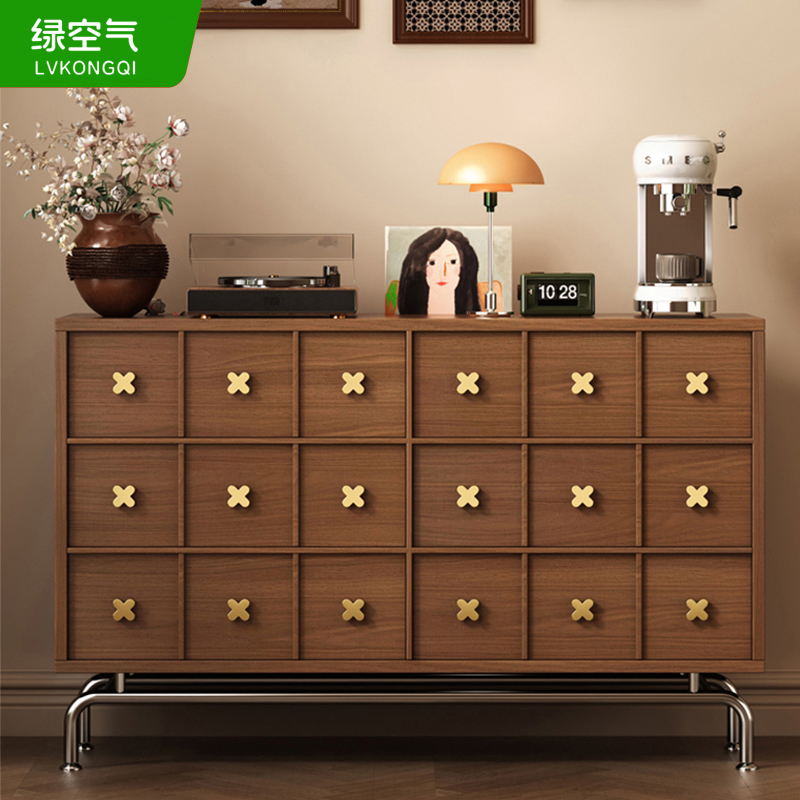 实木中古风斗柜卧室储物柜