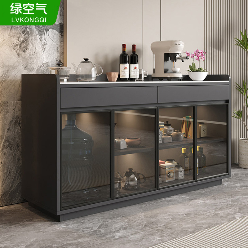 实木台式茶吧机下置水桶烧水壶一体家用客厅靠墙餐边柜桌面储物柜