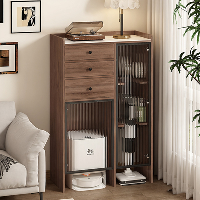 实木扫地机器人置物柜沙发边柜餐边茶水柜吸尘器洗地机家政柜9J57