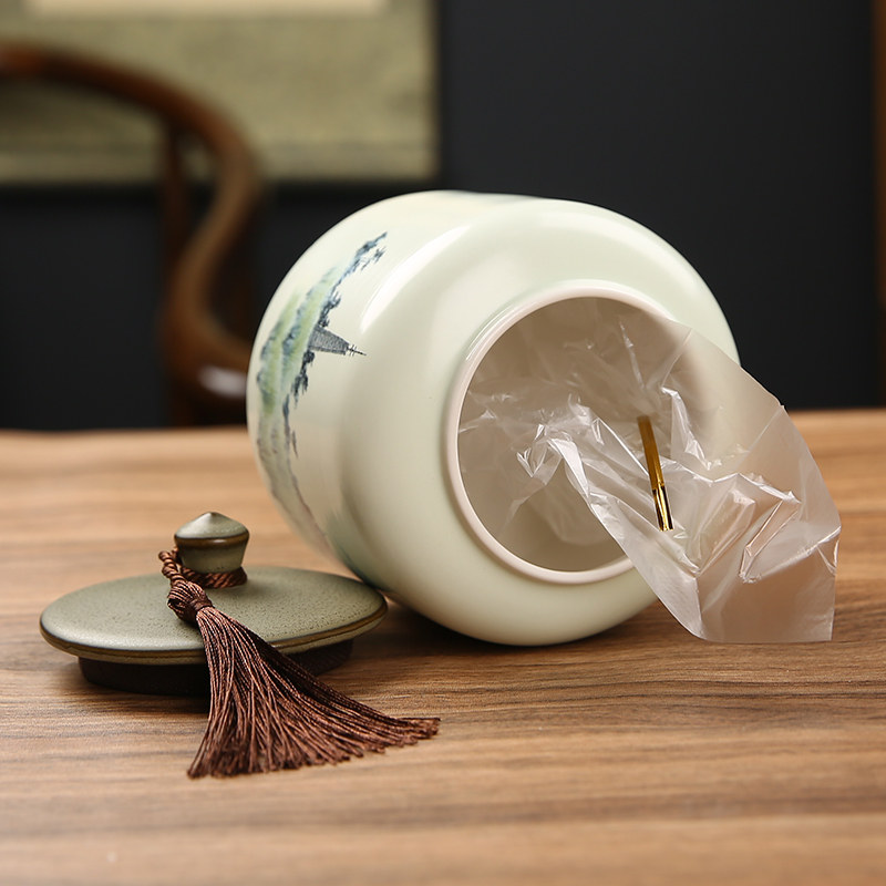 茶叶罐密封罐家用半斤陶瓷绿红茶茶叶罐