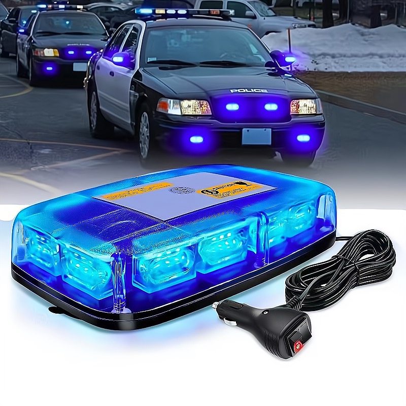 超亮汽车LED爆闪灯应急灯救护车蓝色灯12-24v 警示灯救援灯开道灯