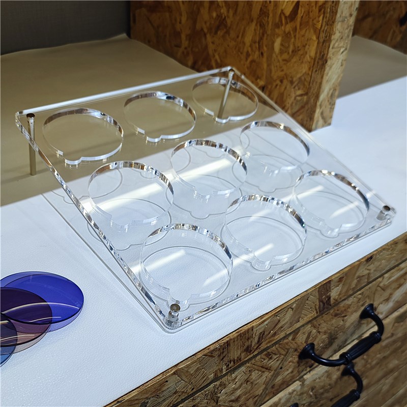 亚清力高视透明镜片展示架太阳镜镜片陈列道具近克眼镜镜片展示盒