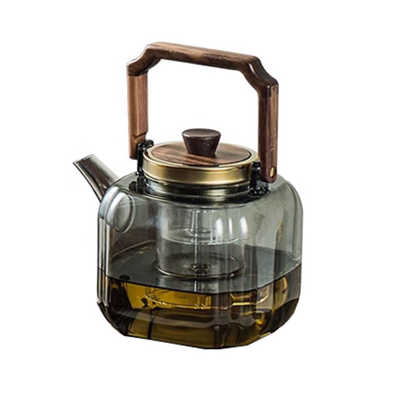 雅芳提梁壶玻璃煮茶壶大容量1.2L耐高温烧水蒸茶电陶炉茶具套装