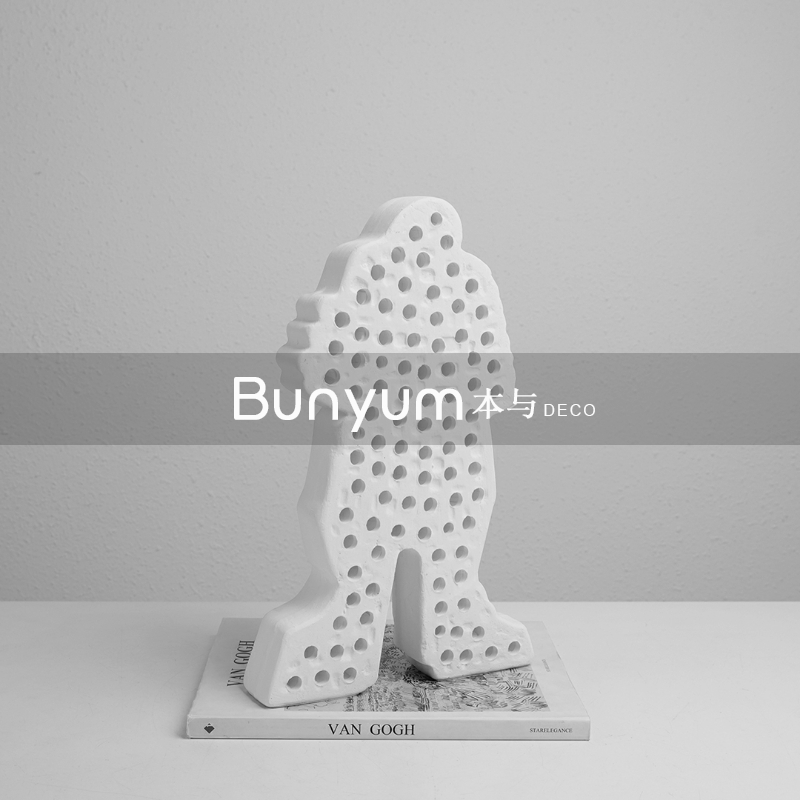 简约抽象人物造型雕塑摆件民宿样板间电M视柜酒店玄关软装饰品