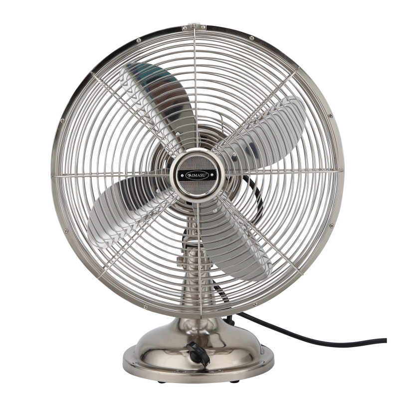 IMAS复古金属电风p扇家用静音空气循环扇台式电扇摇头怀旧台扇