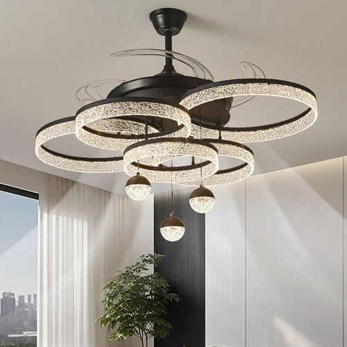 风扇灯吊扇c灯客厅灯轻奢高级感2025新款客厅主灯意式极简餐厅吊