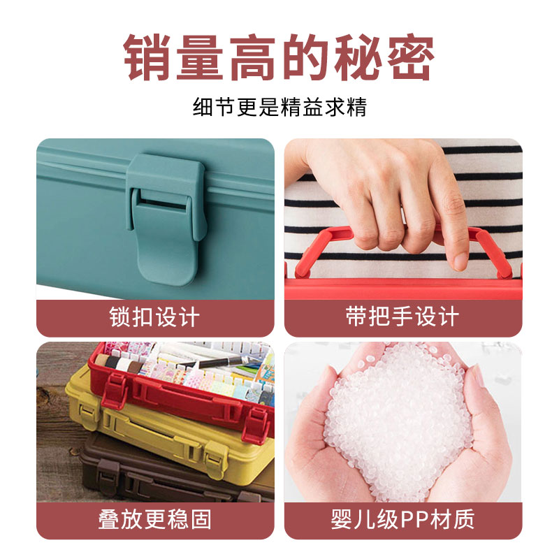 天马株式会社手提收纳箱塑v料工具箱画箱首饰针线盒杂物零件盒