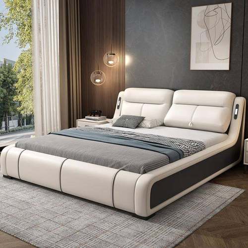 智能豪华网红多功能软包婚床大气真皮床主卧大床双人床现代简约