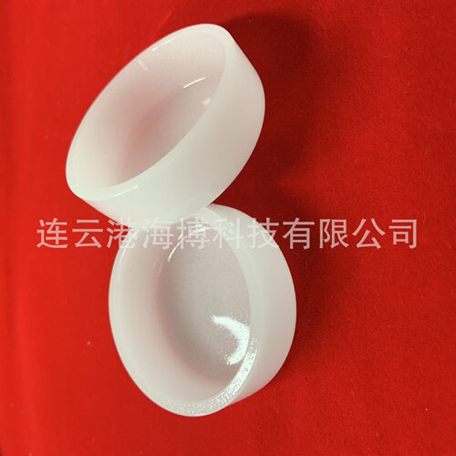 耐高温耐酸碱直径50高度20mm乳白石英坩埚平底乳白石英盘