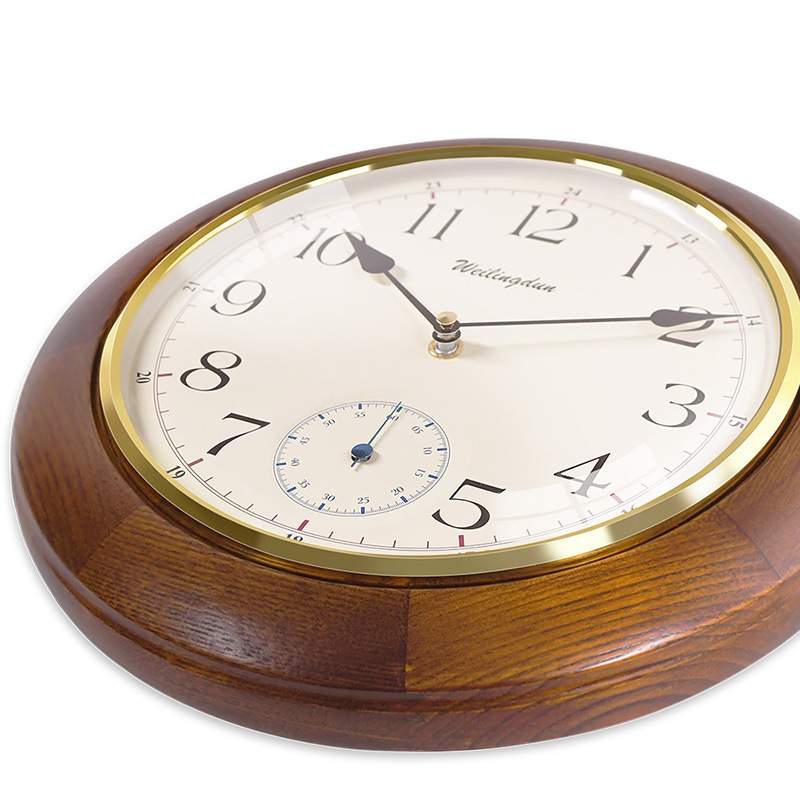 威灵顿挂钟 实木挂钟  客厅居家挂钟挂表 圆形 G10504