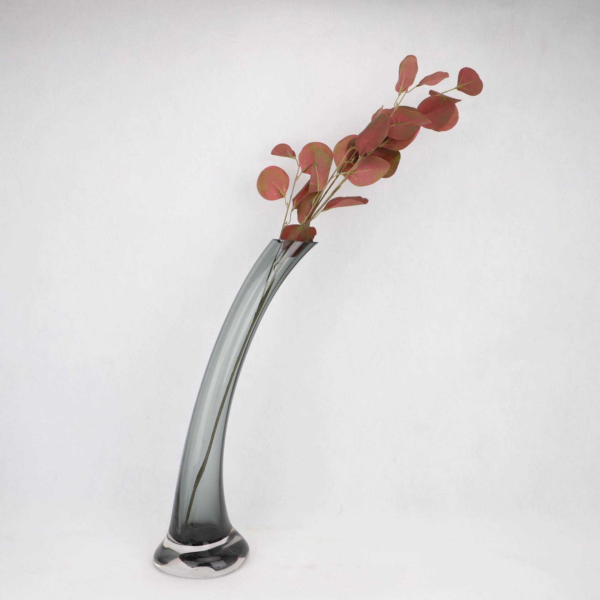 简约现代琉璃长筒摆件样板房售楼部家居客厅轻奢软装饰品创意摆设