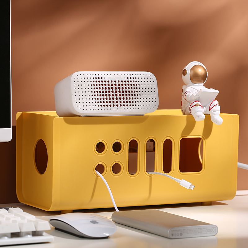 插座电线收纳盒整理线盒插排遮挡盒桌面插线板电源线W收纳神器插