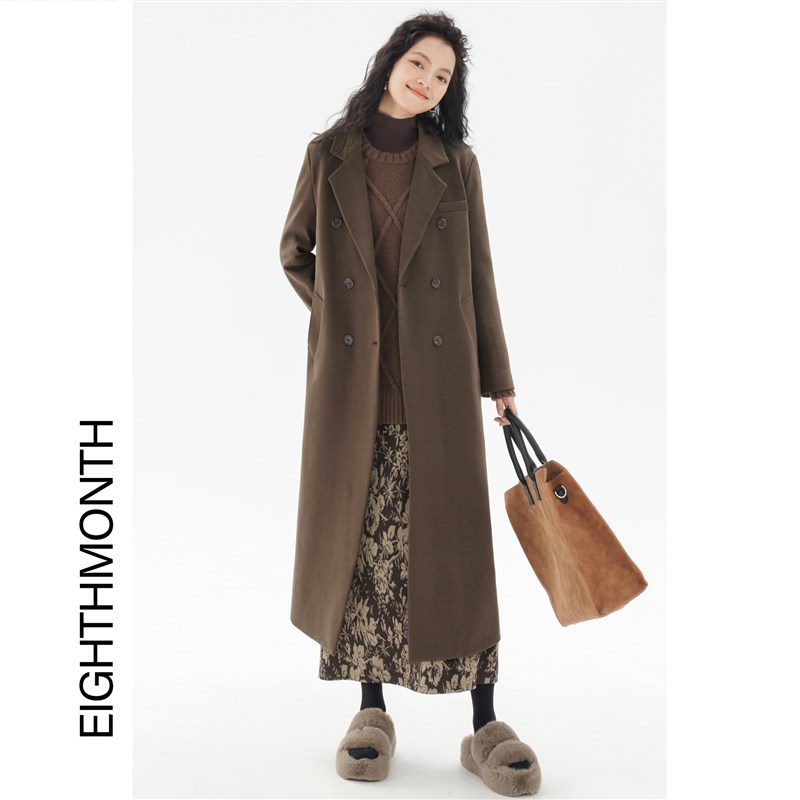 EIO八月 半身裙女新款古着显E瘦垂感小个子中长款a字裙