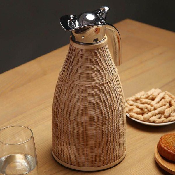 精品竹编热水瓶大容量保温壶家用怀旧复古暖壶餐厅民宿酒店保温瓶
