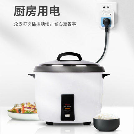 转换插头插板带开关一转一排插16A转F10A空调热水器三孔插座转换