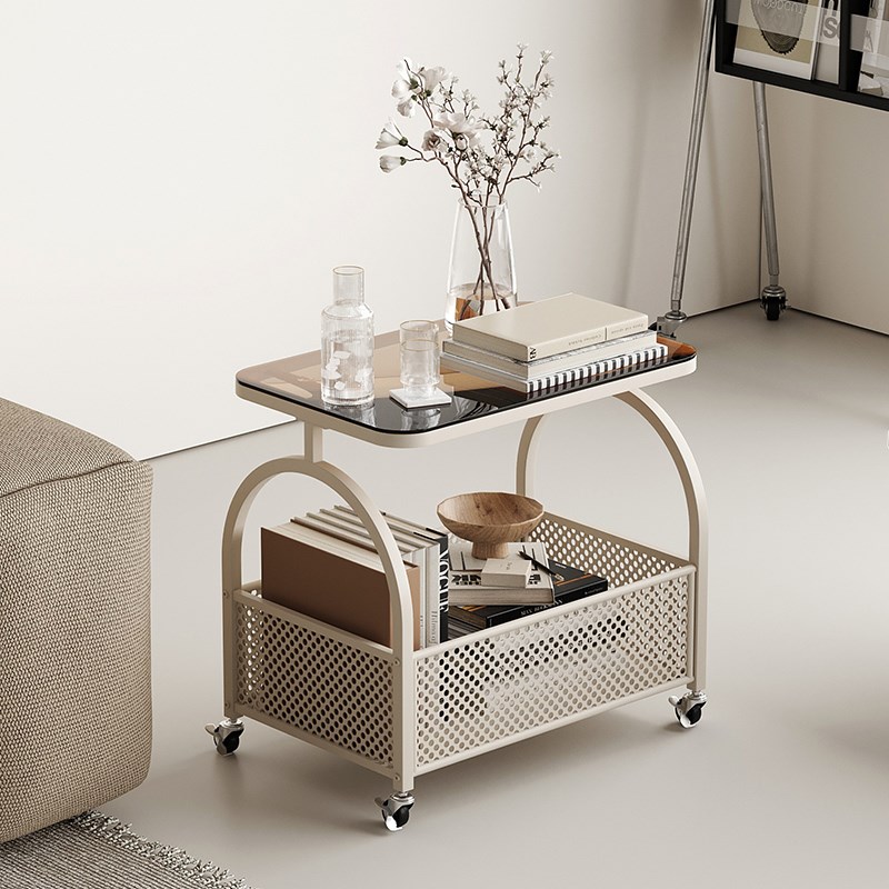创意沙发边几小推车可移动奶油风小G户型置物架带轮简约小茶几
