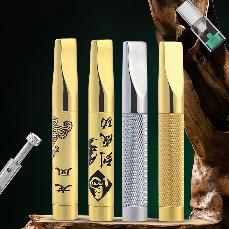 金属双重过滤烟嘴粗细两用拉杆滤芯循环型可清洗便携式小巧过滤嘴