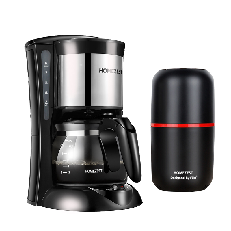HOMEZEST咖啡机家用全自动小型煮咖啡壶美式滴漏现磨套装煮茶