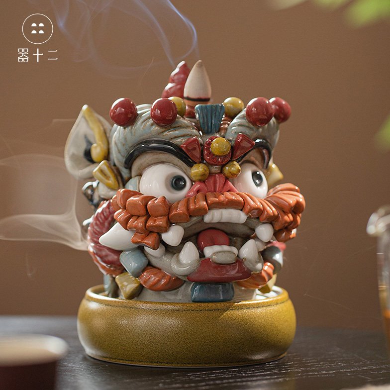 器十二醒狮摆件倒流香薰炉玄关办公室装饰品开业乔迁礼品新年礼物