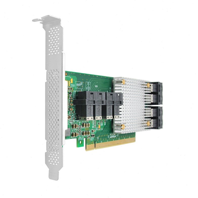 PLX NVMe转接卡 PCIe 3.0 X8 X16转多口8643接口 4口8口扩展卡 U2