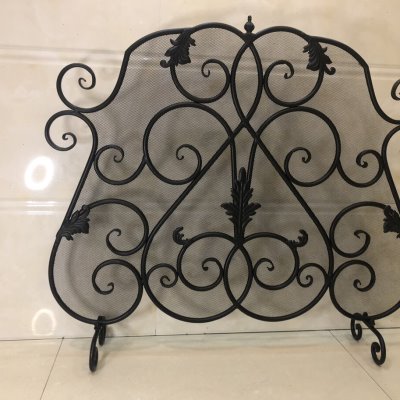 美式新款金色铁艺屏风隔断家用客厅落创意防火护栏壁炉罩B款