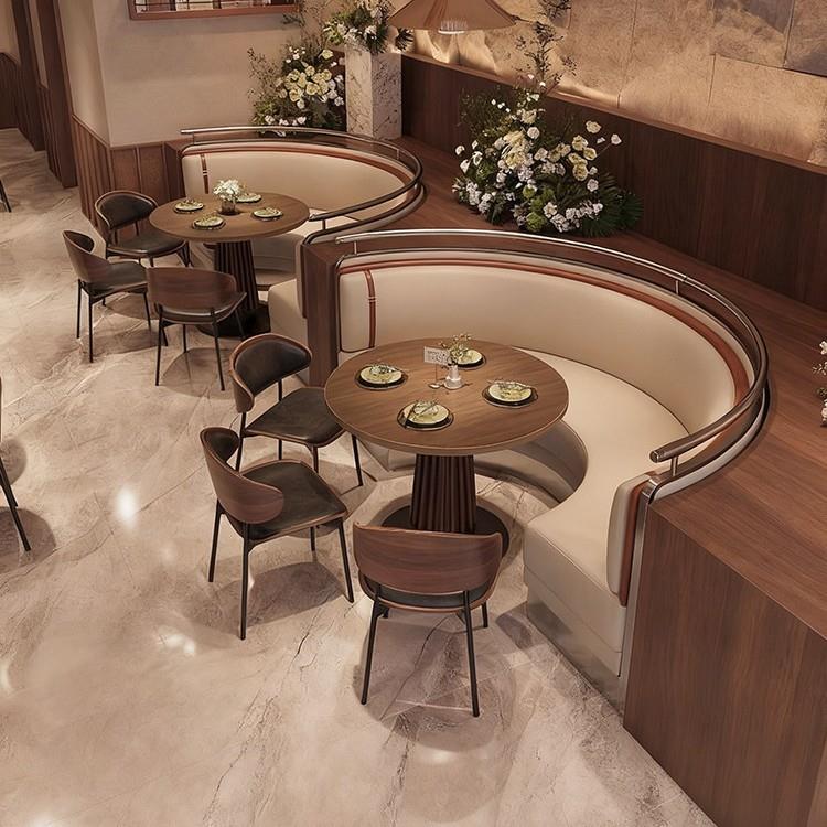 西餐厅定制板式卡座沙发凳咖啡厅甜品奶茶店桌子桌椅组合餐饮家具