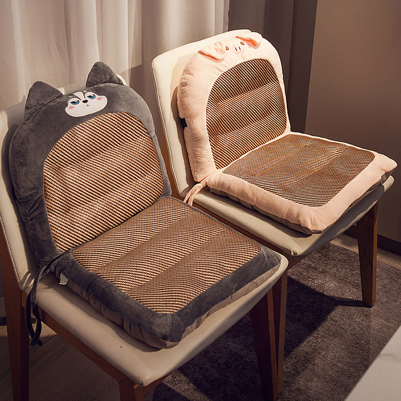 夏季凉席透气坐垫屁垫椅子垫靠垫一体办公室久坐椅垫宿舍凉垫神器