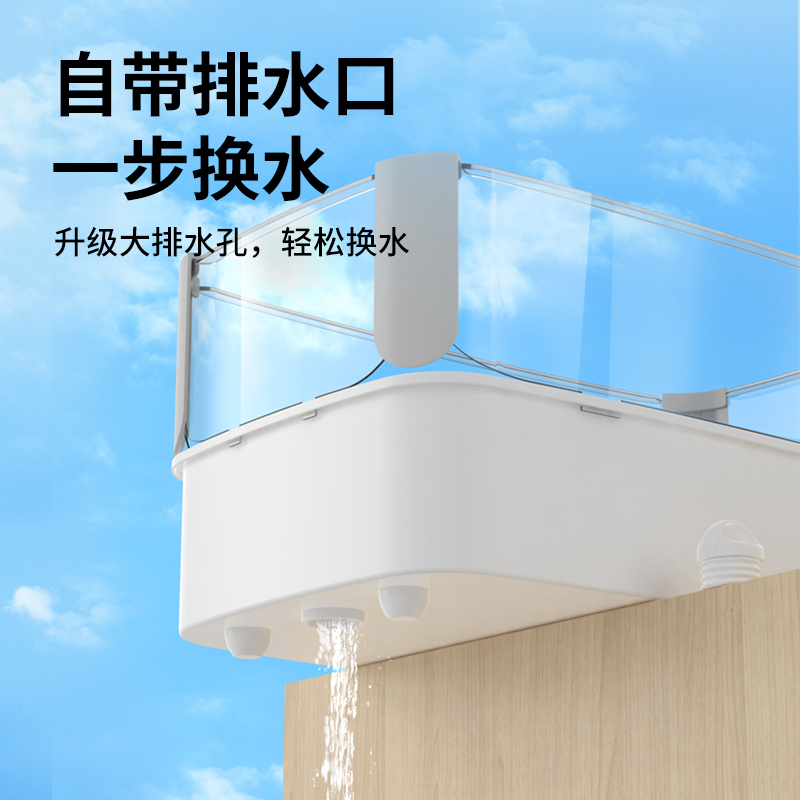 乌龟缸家用生态水族箱低水位懒人饲养龟造景别墅房子网红龟盆