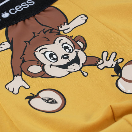 TP新款内裤棉透气多巴胺四角裤趣味搞怪卡通猴子桃印花短裤头盒装