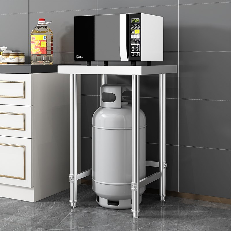 一层不锈钢工作台面饭店灶台打荷架子厨房做饭切菜桌子下空收纳架