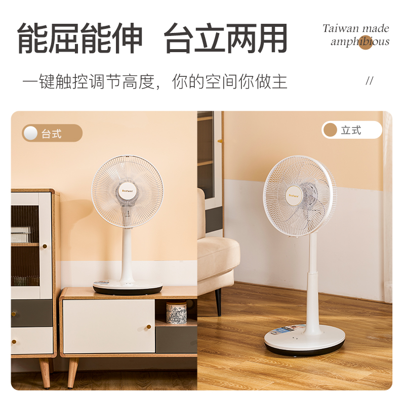Bestherm百斯腾电风扇台式空气循环扇家用负离子遥控静音落地风扇