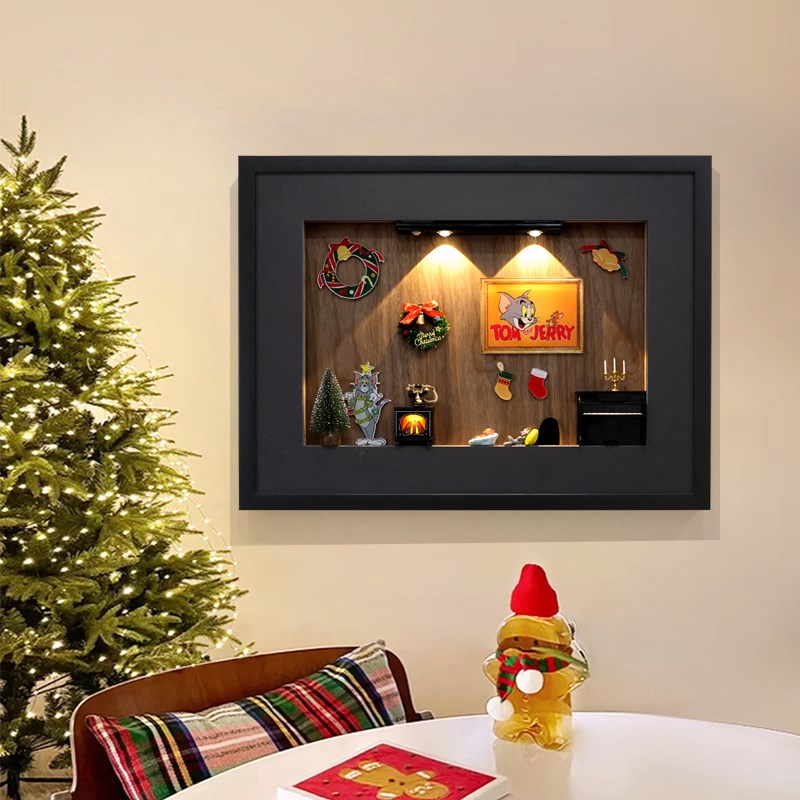 2025新款电表箱装饰画立体磁吸电源开关盒遮丑壁画餐厅液压式挂画