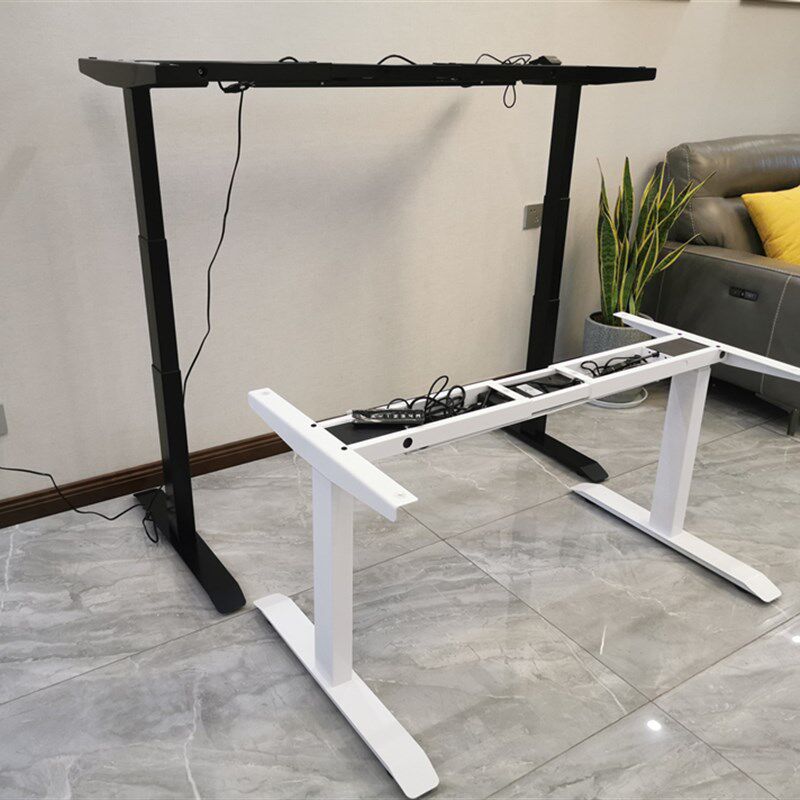 出口美国升降桌支架双电机三联杆三色电脑桌架简约(无桌面)