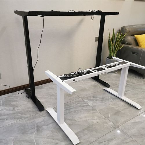 出口美国升降桌支架双电机三联杆三色电脑桌架简约(无桌面)