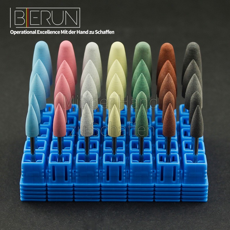 进口硅胶软磨头套装2.35柄玉石抛光翡翠雕刻蜜蜡琥珀文玩打磨