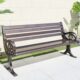 公园椅全铸铝户外长椅子庭院阳台花园双人休闲靠背长椅铁艺长椅