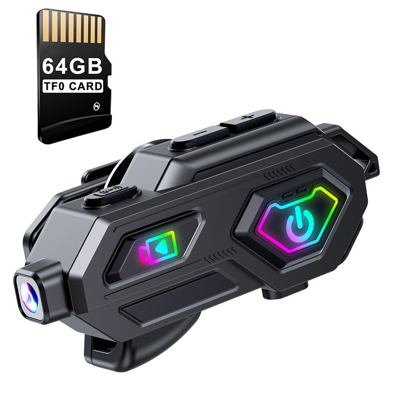 摩托头盔蓝牙耳机600米对讲4K高清摄像拍照长续航一体机自由旋转