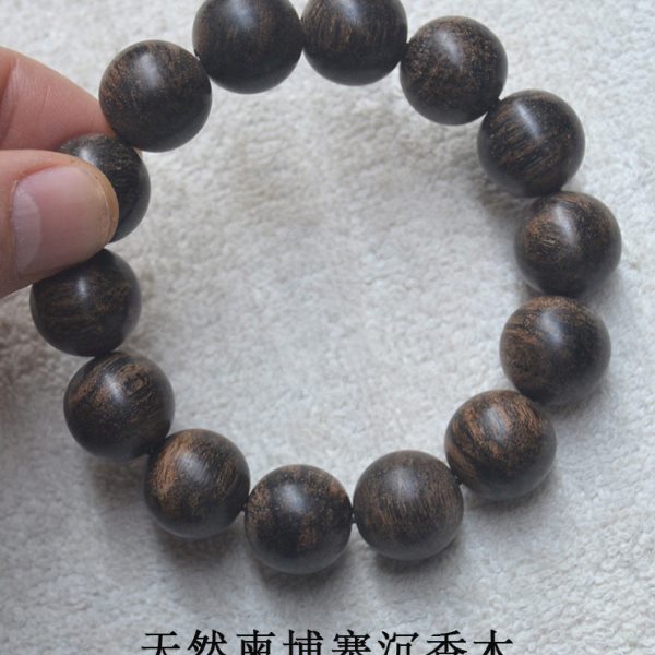 柬埔寨天然沉香手串1.2男女单圈佛珠1.6手链10mm檀木文玩手珠真品