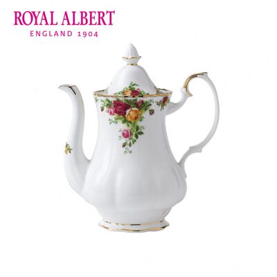 Royal Albert皇家阿尔伯特老镇玫瑰 骨瓷咖啡壶茶壶 英式下午茶具