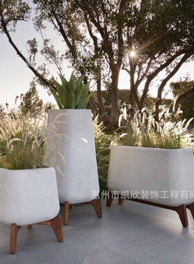 玻璃钢花盆户外商场花钵花器组合酒店种植落地大花坛花箱厂家