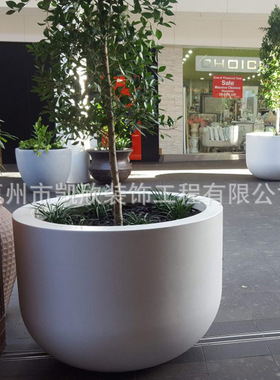 玻璃钢花盆组合花钵椭圆花器户外落地大花盆源头厂家园林景观花箱