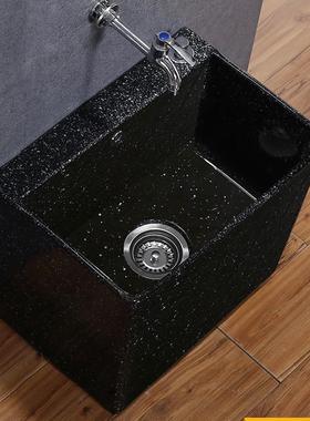 cs欧式艺术洗拖把池槽小号黑色拖布池陶瓷阳台落地式家用地盆卫生