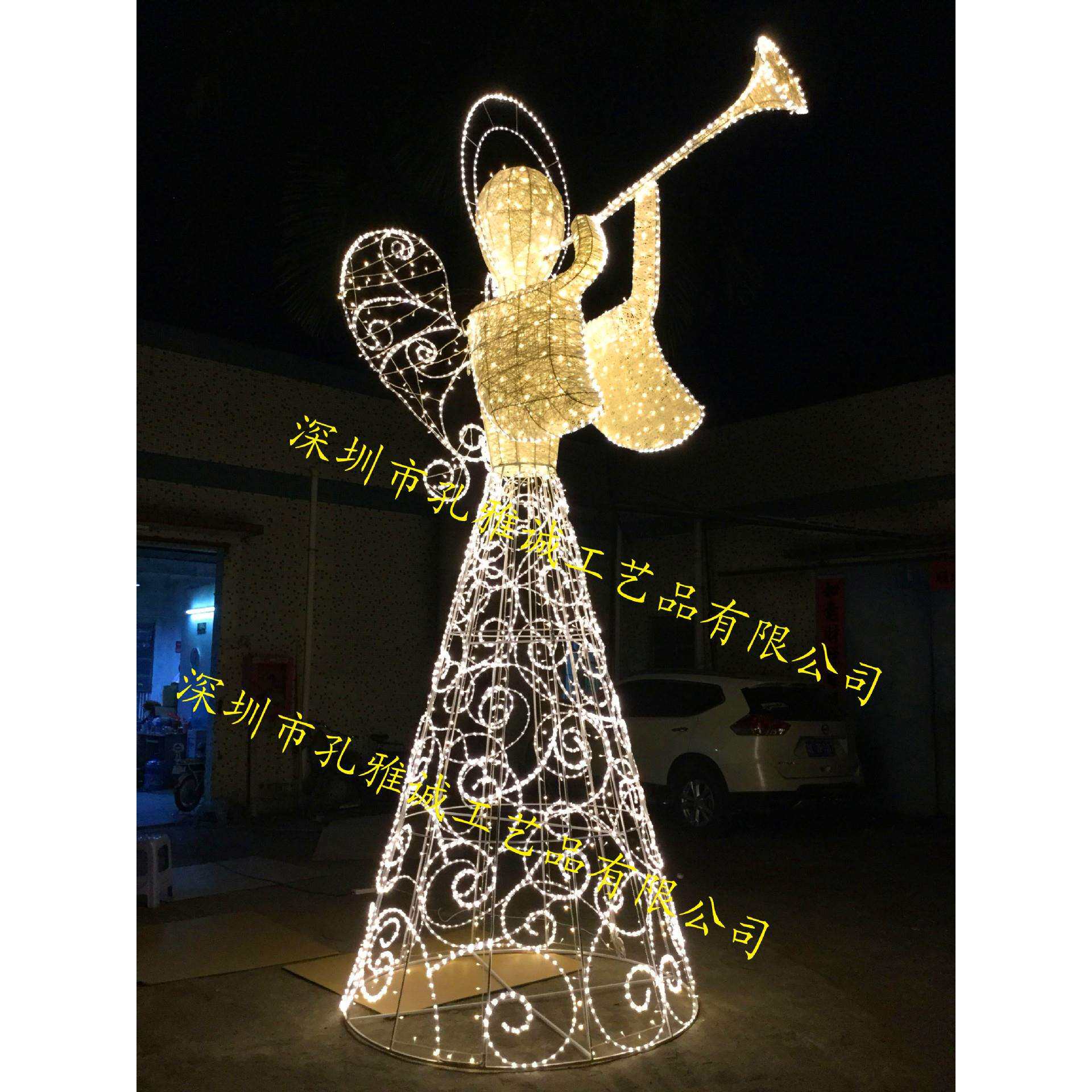 圣诞发光天使美陈装饰灯光节造型灯饰户外街道节日亮化氛围摆件