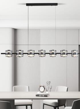 意式极简餐厅吊灯现代简约北欧设计师全铜个性创意吧台长条LED灯