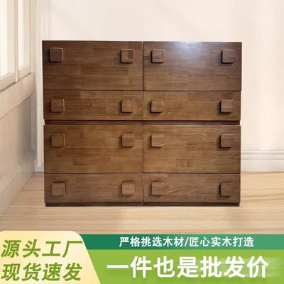 中古风卡门柜斗柜实木多功能床头柜卧式客厅复古色家具实木卡门柜