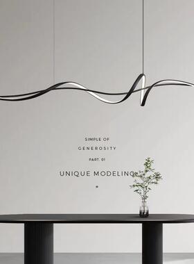 餐厅吊灯现代简约个性创意设计师吧台灯长条饭厅灯极简led餐桌灯