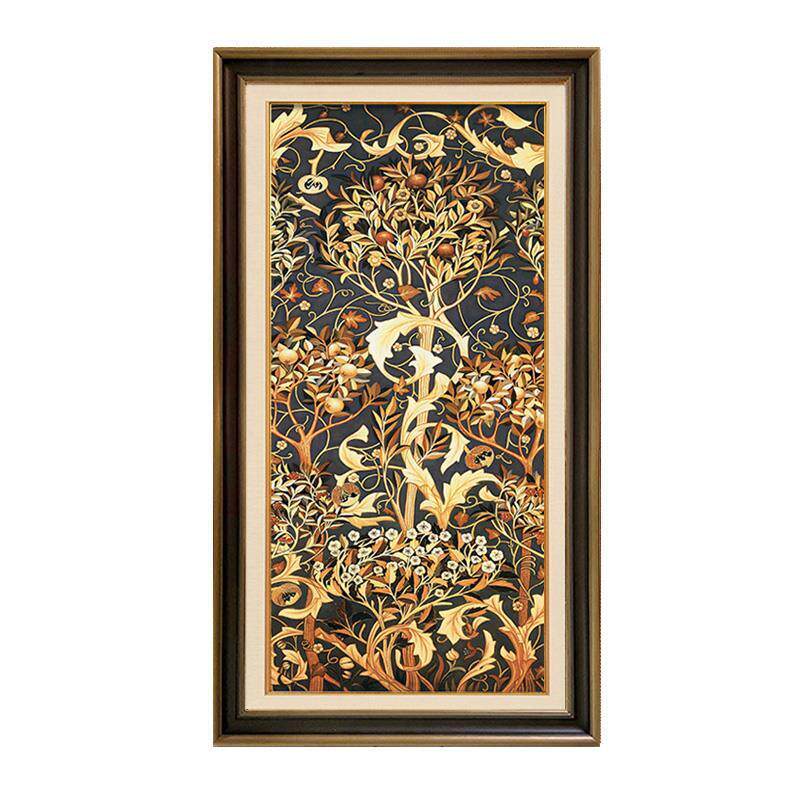 美式玄关装饰画竖版欧式客厅壁画进门走廊过道尽头挂画招财风水
