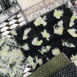 门幅145cm貂毛面料几何提花现代简约秋冬款貂毛绒布面料抱枕布